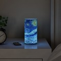 Hastings Home LED Starry Night Candle with Remote Control Van Gogh Art on Vanilla Scented Flameless Light 674300NVO